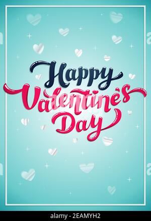 Carte de vœux de bonne Saint-Valentin - carte vectorielle ou affiche de jour d'amour. Illustration vectorielle Illustration de Vecteur