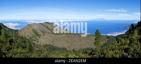 El Hierro, îles Canaries - vue panoramique sur le volcan Tanganasoga Banque D'Images