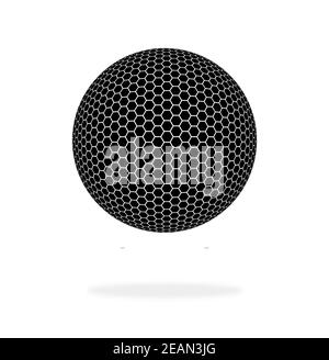 Motif hexagonal noir et blanc sur bille 3d Banque D'Images