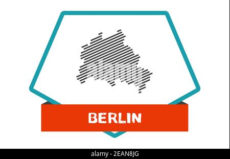 Carte de Berlin sur le bouton bleu rouge Banque D'Images