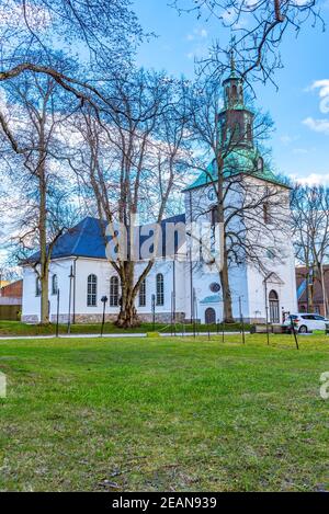 Église blanche de Saint-Menighet à Fredrikstad, Norvège Banque D'Images