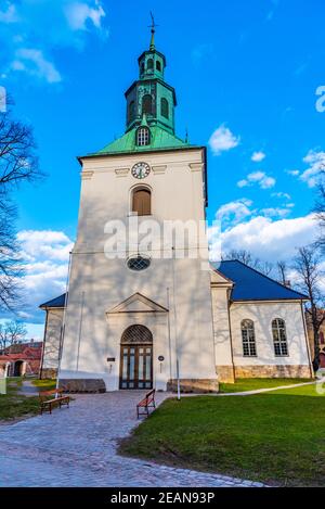 Église blanche de Saint-Menighet à Fredrikstad, Norvège Banque D'Images