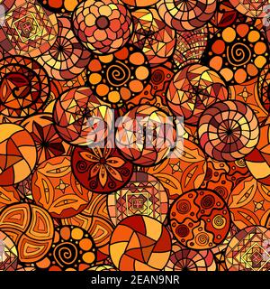 motif ethnique sans couture dessiné à la main Banque D'Images