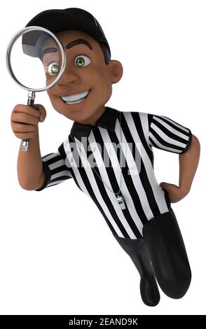 Illustration 3D amusante d'un arbitre américain Banque D'Images