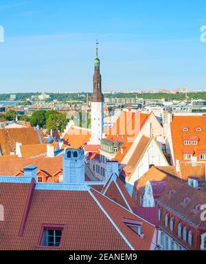 Horizon de la vieille ville de Tallinn Estonie Banque D'Images