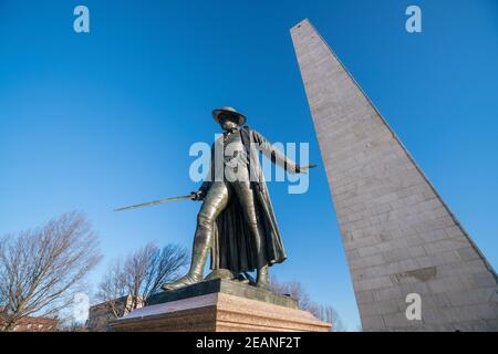 Bunker Hill Monument à Boston, Massachusetts Banque D'Images