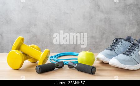 Équipement de sport et de fitness avec espace publicitaire Banque D'Images