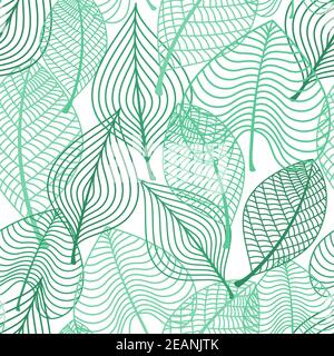 Feuillage d'été ou de printemps l'arbre vert feuilles sans couture motif convient pour le papier peint, les carreaux et la conception de tissu Illustration de Vecteur