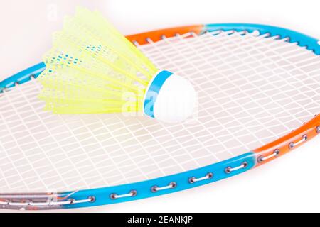 La fermeture de la raquette de badminton Banque D'Images
