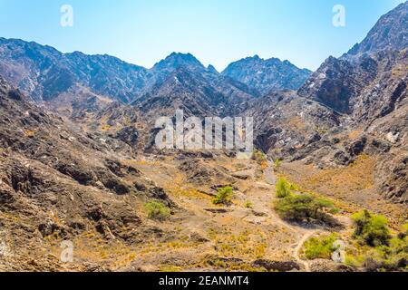 Nature en Oman entourant le célèbre sentier de randonnée c38 à Muttrah, Muscat, Oman. Banque D'Images