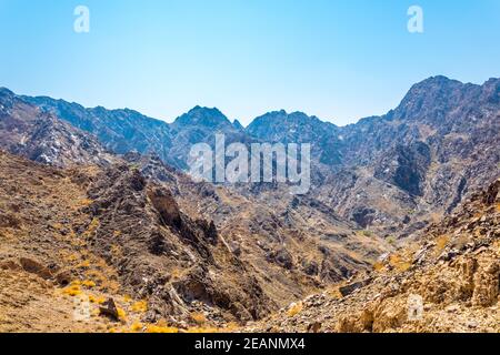 Nature en Oman entourant le célèbre sentier de randonnée c38 à Muttrah, Muscat, Oman. Banque D'Images