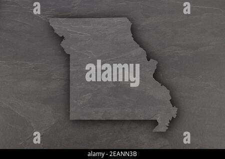 Carte du Missouri sur ardoise sombre Banque D'Images