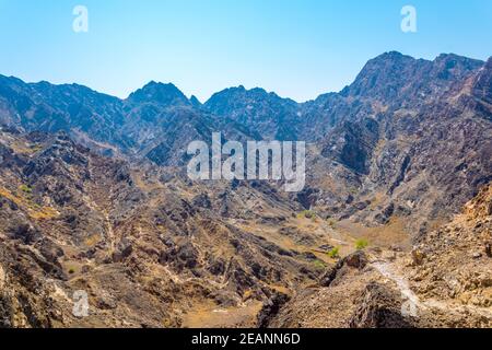 Nature en Oman entourant le célèbre sentier de randonnée c38 à Muttrah, Muscat, Oman. Banque D'Images