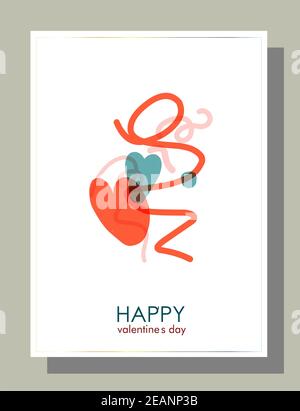 Journée des valentins tendance à plat pour la conception de prospectus. Modèle de vacances créatif moderne Banque D'Images