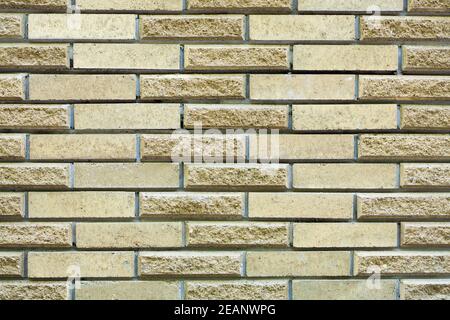 Texture de mur de briques crème haute résolution, arrière-plan. Banque D'Images