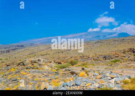 Les montagnes de Hajar en Oman. Banque D'Images