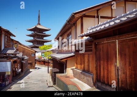 Vue de la Pagode Yasaka à Kyoto, Japon Banque D'Images