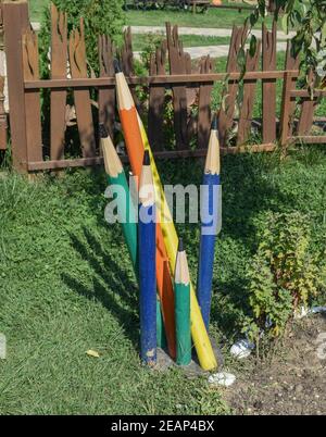 Chiffres crayons chinois sur un lit Banque D'Images