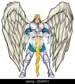 Archange Michael debout Illustration de Vecteur