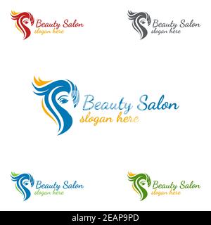 Logo de mode salon pour le styliste de Beauté, les cosmétiques ou la Boutique Banque D'Images