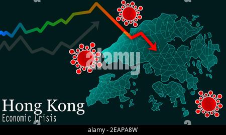 Crise économique de Hong Kong due au virus Banque D'Images