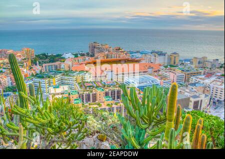 Vue aérienne du Stade Louis II à Monaco Banque D'Images