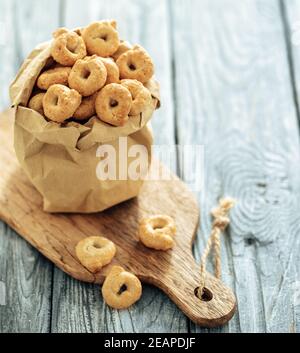 Taralli ou tarallini, espace de copie Banque D'Images