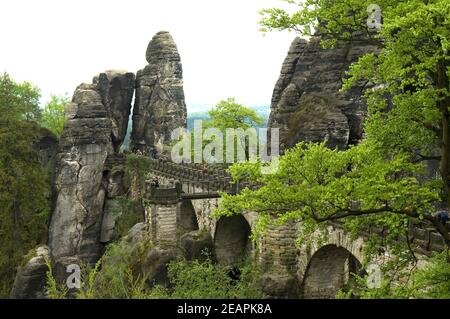 Basteibruecke, Elbsandsteingebirge, Landschaft Banque D'Images