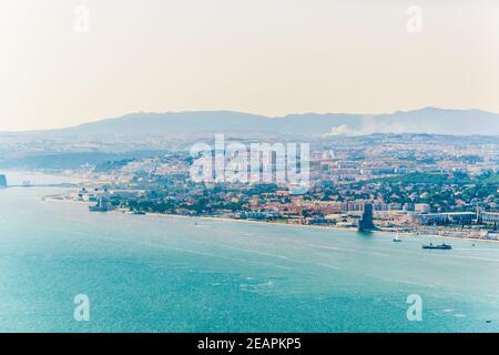 Vue aérienne de Belem, Lisbonne, Portugal Banque D'Images