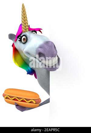 Fun unicorn - 3D Illustration Banque D'Images