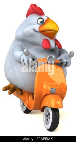 Fun poulet - 3D Illustration Banque D'Images