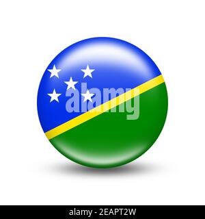 Drapeau du pays des îles Salomon dans la sphère à l'ombre blanche Banque D'Images