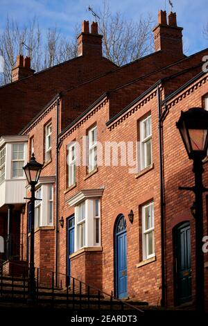 Au large de Hillgate, Stockport, Crowther Street sujet pour les artistes L S Lowry dans les années 1930 quand il peint “A Street in Stockport”. Banque D'Images