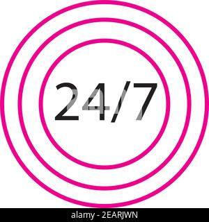 icône vingt-quatre heures, icône vecteur 24 heures Illustration de Vecteur