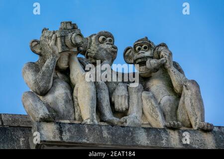 Three Wise Monkeys, Waterloo Park Norwich Banque D'Images