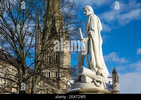 Amiral Lord Nelson Statue Norwich Cathédrale Banque D'Images