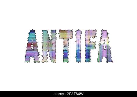 Antifa Word, Banner, Poster et Sticker, avec chemin d'écrêtage Banque D'Images