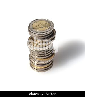 Zwei Euro Munze, Euromuenzen, Muenzen, Waehrung Banque D'Images