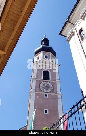 Kirchturm, Kastelruth Banque D'Images