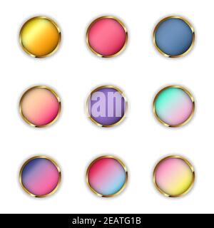 Collection de boutons Web brillants colorés Illustration de Vecteur