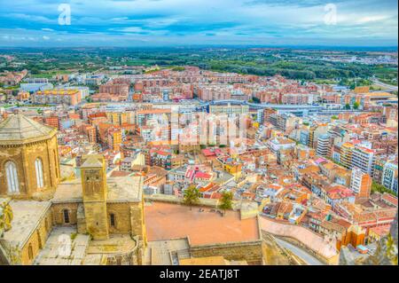 Vue aérienne de la cathédrale la Seu Vella à Lleida, Espagne Banque D'Images