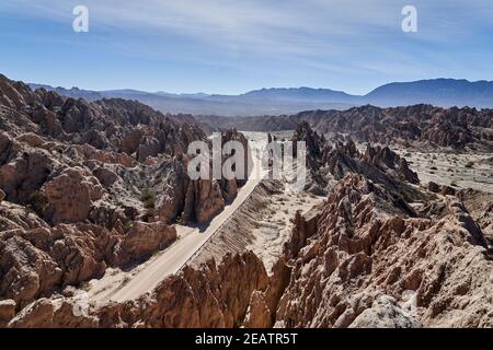 Quebrada de las Flechas est une route pittoresque dans le désert entre salta et cafayate le long de la célèbre Ruta 40 avec un magnifique paysage désertique aride. C'est un populaire Banque D'Images