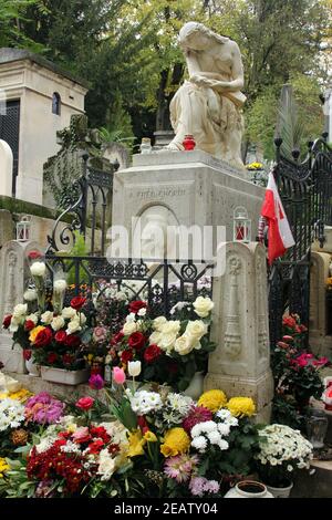 Tombeau de Frédéric Chopin, célèbre compositeur polonais, au cimetière du Père-Lachaise à Paris Banque D'Images