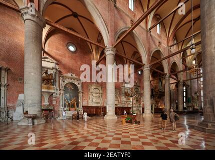 Photo intérieure de la basilique dei Santi Giovanni e Paolo, Venise, Vénétie, Italie Banque D'Images