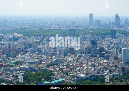 Vue sur Tokyo depuis les collines de Roppongi Banque D'Images