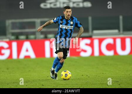 Turin, Italie. 09e février 2021. Stefano Sensi (FC Internazionale) pendant Juventus FC vs FC Internazionale, football italien Coppa Italia match à Turin, Italie, février 09 2021 crédit: Independent photo Agency/Alay Live News Banque D'Images