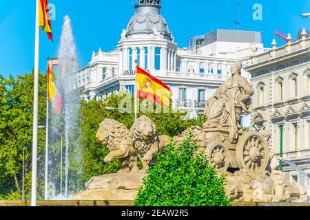 Fontaine de Cibeles à la Plaza de Cibeles à Madrid, Espagne Banque D'Images