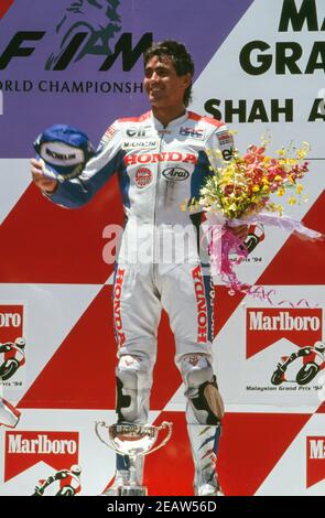 Podium 500 Malaysian GP , Shah Alam 1994, Michael Doohan (AUST) Honda 500 Banque D'Images