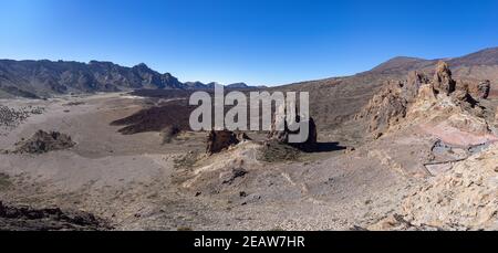 Parc national de Ténérife - paysage volcanique du Llano de Ucanca plaine Banque D'Images