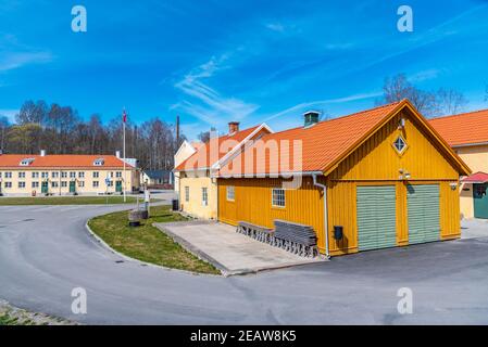 Boutique artistique dans une ancienne usine de Kvarteret Bryggeriet à Nora, en suède Banque D'Images